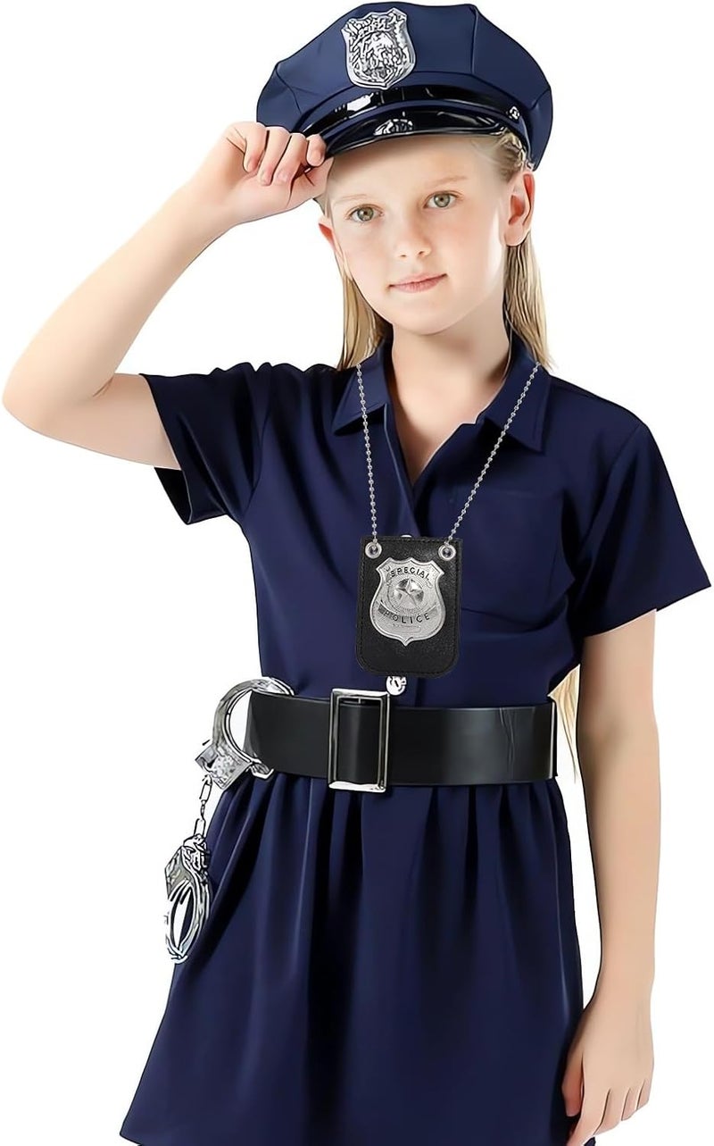 ERDOGLY Police Badge, Police Officer Badge for Kids Cop Costume Accessories, Halloween Police Pretend Play Dress up, Detective Security Badge with Chain & Belt Clip - Image 5